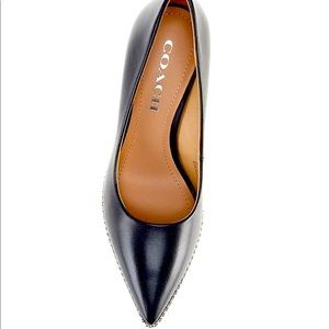 Semi New Waverly Beadchain Leather Pumps navy blue